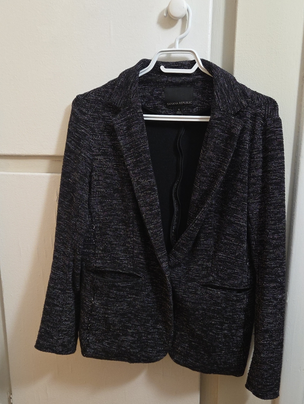 Banana Republic Charcoal Heather Knit Blazer Size 6